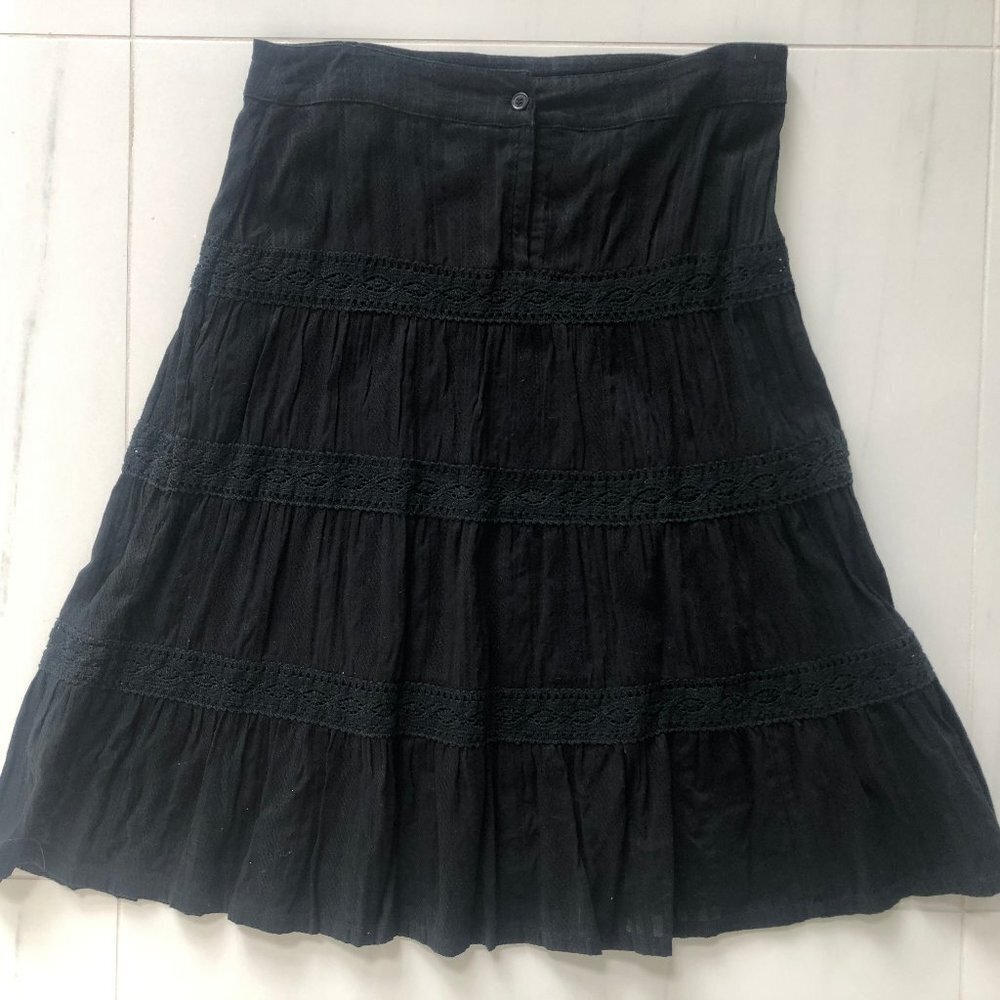 H&M Women's Black Frilly Skirt Size 4